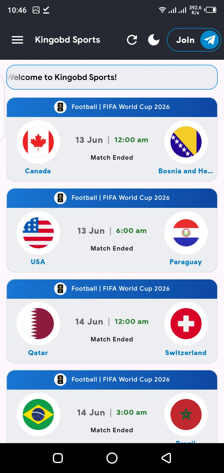 Kingobd Sports match schedule and team information