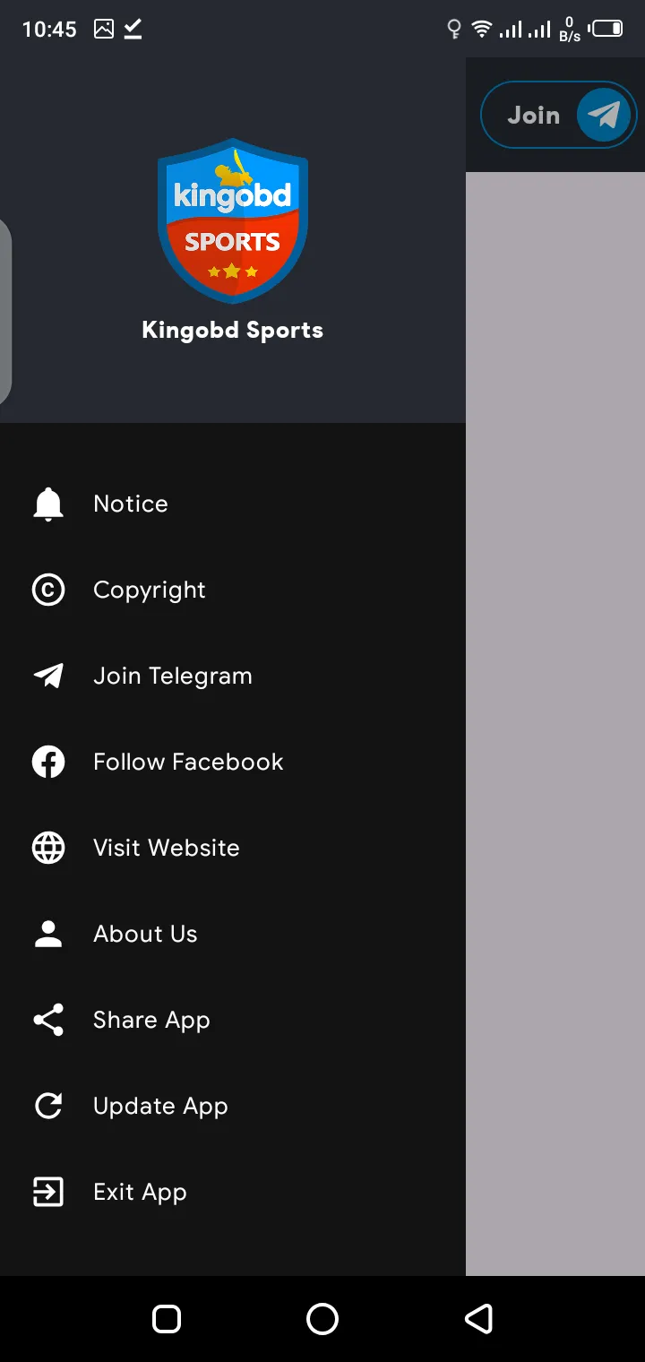 Kingobd Sports sports categories and navigation